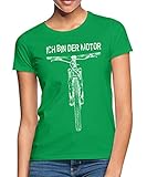 Spreadshirt Ich Bin Der Motor Mountainbike MTB Fahrrad Frauen T-Shirt, L, Kelly G