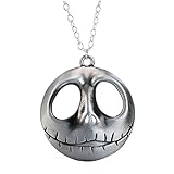 cdzhouji Halskette 1 Stück Nightmare Vor Weihnachtsmützen Jack Head Anhänger Coolen Filmstützen Ghost Anhänger Halskette Schmuck Geschenk Für Mann & Frauen (grau)