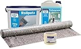 prinzcolor Premium Rollputz Streichputz Dekorputz Strukturfarbe Set Weiß 20kg