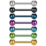 vcmart Zungenpiercing aus Chirurgenstahl Barbell Stablänge 14