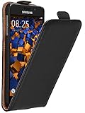 mumbi Echt Leder Flip Case kompatibel mit Samsung Galaxy A3 2016 Hülle Leder Tasche Case Wallet, schw