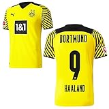 PUMA Borussia Dortmund BVB Heimtrikot 2021 2022 Home Trikot Sponsor BL Logo Kinder Erling Haaland 9 Gr 152