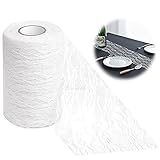 Lace Tischtuch,1 Rolle von 15cm *22m Modernes Tischtuch,Tischdekoration Spitze ​Rolle ​Breite,Spitzenborte Stuhl Schärpe Band,Tischläufer Tischband Hochzeit,Hand Trimmen Länge Nach W