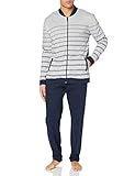 Schiesser Herren Sleep + Lounge Hausanzug Pyjamaset, Grau (grau-Mel.), 52/54