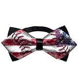 Elegante vorgebundene Fliege, formelle Smoking-Fliege, Geschenkidee für Männer und Jungen, USA-Flagge Baseball, Einheitsgröß