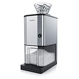 Arendo - Edelstahl Icecrusher - Eiscrusher mit 3,5L Container und Einfülltrichter - 80 W – Eiszerkleinerer Maschine elektrisch – 1 kg Eis in 5 Minuten - Saugnäpfe für festen Stand - GS