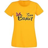 Shirt-Panda JGA T-Shirt Damen Team Braut Maus · Junggesellinnenabschied T Shirt · Viele Farben · Größen XS - XXL Gelb - Team Braut M