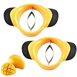 YeenGreen Mangoschneider, Mango Slicer Mango teilen entkernen Edelstahl Klinge Obst Teiler Ergonomische Gummi Grip Griff Nicht Slip Extra Große Mango Cutter D