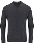 OLYMP Strick Pullover V-Ausschnitt extrafeine Merinowolle anthrazit Größe XL