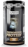 Eiweiß mit Aminosäuren - Schokolade Erdnuss 1300g - Eiweißpulver mit 82% Protein - Alphatier Phenomenal Proteinpulver - Sojaproteinisolat mit BCAA & EAA - Chocolate Peanut Shak