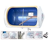 horizontal wandhängender Elektro Warmwasserspeicher Boiler 2000/3000 Watt - 2fach emailliert Antikalk Beschichtung - 80 100 120 150 L L
