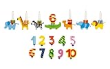 Holzzwerge Goki Geburtstagszug Tierparade mit Zahlen 1-10 und 10