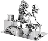 BRUBAKER Schraubenmännchen Tätowierer Tätowiererin - Handarbeit Eisenfigur Metallmännchen - Metallfigur Geschenkidee für Tattoo Fans - Tattoo Geschenk