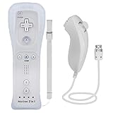 TechKen Controller für Wii mit Motion Plus und Wii Nunchuck Controller Wii Fernbedienung Nunchuk Kontroller Wii Vernbedinung Remote Plus Controller Ersatz für Wii/Wii U