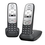 Gigaset A415 DUO, 2 Schnurlose DECT-Telefone, Freisprechfunktion, Kurzwahltasten, Einfacher Bedienung, Telefonbuch mit 100 Einträgen, Kontrastreiches Grafik Display und leichter Bedienung, schw