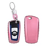 ontto Autoschlüssel Abdeckung Fall Schutzhülle für Schlüsselanhänger - Soft TPU Silikon Autoschlüssel Hülle für BMW 1 3 4 5 6 7 X3 X4 M2 M3 Sieries Smart Schlüsselhalter - R