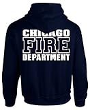 Chicago Fire Dept. - Pullover mit Kapuze (Version 2) (XXL, Navy)