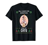 Ugly Christmas Sweater Katzen Christbaum Katze Weihnachten T-S