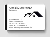 100 Visitenkarten, laminiert, 85 x 55 mm, inkl. Kartenspender - Dachdecker Hausbau Immob