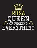 ROSA - Queen Of Fucking Everything: Blank Quote Composition Notebook College Ruled Name Personalized for Women. Writing Accessories and gift for mom, ... Day, Birthday & Christmas Gift for W