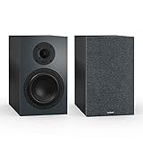 Nubert nuBoxx B-40 | Schwarze Kompaktlautsprecher mit Grauer Front | 2 Stück Passivboxen | für Moderne Wohnzimmer | zur Verwendung im Regal | Boxen bis 41 Hz (-3dB) | idealer Lowboardlautsp