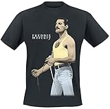 Queen Freddie Mercury - Portrait Männer T-Shirt schwarz XL 100% Baumwolle Band-Merch, B
