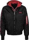 ALPHA INDUSTRIES Herren MA-1 D-Tec SE, Black/Red, M