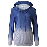 Hirolan Weihnachten Pullover Damen Gradient Hoodies Streifen Pullover Langarm Tops Casual Stehkragen Sweatshirt Langarmshirt Langarm Kordelzug Oberteil Mit Mit Kordelzug V