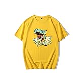 Monster Hunter T-Shirt,Videospiel Mh 3D Gedruckt 100% Baumwolle Gelb Short Sleeve Für Sommer Spiel Fans Unisex Teens B L