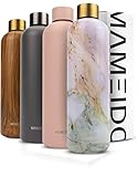 MAMEIDO Edelstahl Trinkflasche 1l Pearl Marble Gold - auslaufsichere Thermosflasche, Wasserflasche BPA frei, Isolierflasche, Trinkflasche Edelstahl Kaffee & T