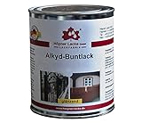 Höpner Lacke Alkyd - Buntlack glänzend 2,5 L Alkyd Alkydlack Buntlack Alkydharz (Tiefschwarz RAL 9005)