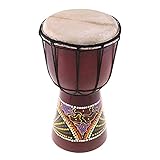 Staright 6in afrikanische Djembetrommel handgeschnitztes traditionelles afrikanisches Musikinstrument aus massivem Zieg