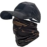 ehsbuy Camo Hüte für Männer mit Kühlung Halsgamasche Baseballmützen Gesichtsschal Maske Armee Taktische Militärmütze Halsrohr Snoods zum Laufen Jagd Camping Radfahren Angeln Outdoor Sp