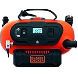 Black+Decker BDCINF18N-QS 11.0 Bar Kompressor/Luftpumpe (mögliche Stromquelle: 12V-/230V-Anschluss oder 18V Akku, 160PSI, für Reifen, Bälle, Rollstühle, mit 2 Betriebsarten und Abpump-Modus)