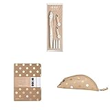 Herlitz 50021765 Nicewriter Set my pen style Pure Glam + Notizheft flex A5 Pure Glam, 40 Blatt Gepunktet + Faulenzer Cocoon Pure G