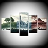 Siluyu Herr Der Ringe Film 5 Stück Leinwand Tapeten Moderne Modulare Poster Kunst Malerei Für Wohnzimmer Wohnkultur G