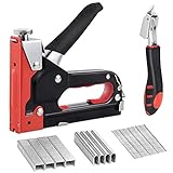 Eendoos Handtacker Set,3-in-1 Tacker mit 2400 Heftklammern und Klammerentferner, Manueller Hefter,Nagelpistole für Polster, Befestigungsmaterial, Dekoration, Zimmerei, Möb