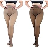 130-180 kg 2 Paar Damen Übergrößen Fake Leggings Thermo Pantyhose Bottom Strümpfe Hohe Taille Blickdicht Strumpfhose, Schwarz + Grau (380 g), Einheitsgröß