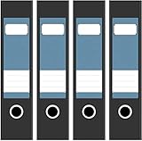 Ordneretiketten | 4 Aufkleber für breite Akten-Ordner | Farbe Blau-Grau | selbstklebende Design Akten-Etiketten | Deko Sticker für Rückenschilder Ordnerrücken | zum Beschreib