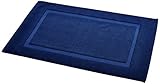 Amazon Basics Badvorleger mit rechteckiger Bordüre, Marineblau, 100% Baumwolle (1.200 g/m²), 50,8 x 78,7