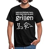 Spreadshirt Grillsprüche Wenn Es Flüchten Kann Männer T-Shirt, 3XL, Schw