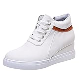 Eaylis Damen Atmungsaktive Wedges Turnschuhe mit runder Spitze Bequeme Pumps zum Schnüren, Sneaker Atmungsaktiv Turnschuhe Leicht Sportschuhe Laufschuhe Straßenlaufschuhe F