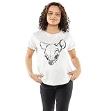 Disney Damen Bambi Face Sketch T-Shirt, weiß, 38