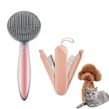 LKJYBG Hundebürste,Katzenbürste, Self Cleaning Slicker Brush with Massage Particles,Removes Loose Hair, for Long Haired & Short Hair Pet Kirschblü