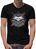 TShirt-People Monster Hunter V-Kragen T-Shirt Herren Wolf L Schw