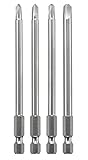 kwb 129740 Tri-Wing Bit-Set – 4-tlg. 1, 2, 3, 4 je 100 mm, extra lang 44200 Zoll nach ISO 1173 E 6.3