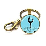 Yoga Tänzerin Pose Foto Schlüsselanhänger Lotus Schlüsselanhänger Mandala Schmuck Om Symbol Spirituelles Schlüsselanhänger Glas Cabochon Chakra Schmuck JV74