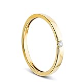 Orovi Damen Verlobungsring Gold Solitärring Diamantring 9 Karat (375) Brillianten 0.03crt GelbGold Ring mit D
