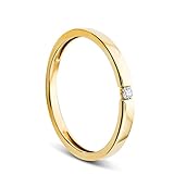 Orovi Damen Verlobungsring Gold Solitärring Diamantring 9 Karat (375) Brillianten 0.03crt GelbGold Ring mit D