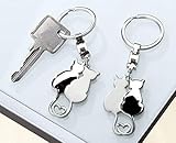 GILDE Schlüsselanhänger ' KATZENPAAR ' Keychain Schlüsselhalter Anhänger Katze 10 x 3